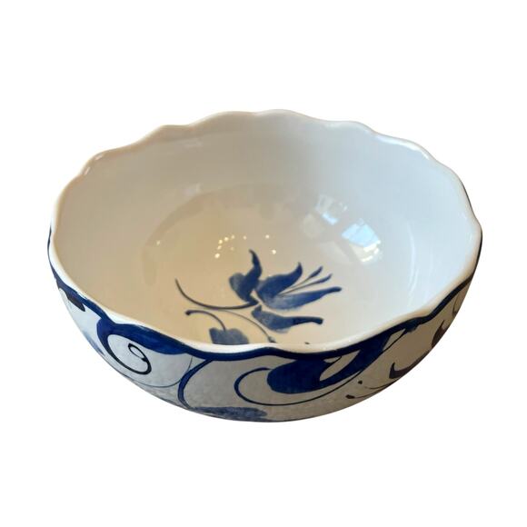 222 Fifth AYLA Blue Floral Porcelain 7in Cereal Bowls Set of 4 Spring Easter New - Picture 5 of 16